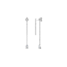 Hanging Back Pear Chain Drop Earring