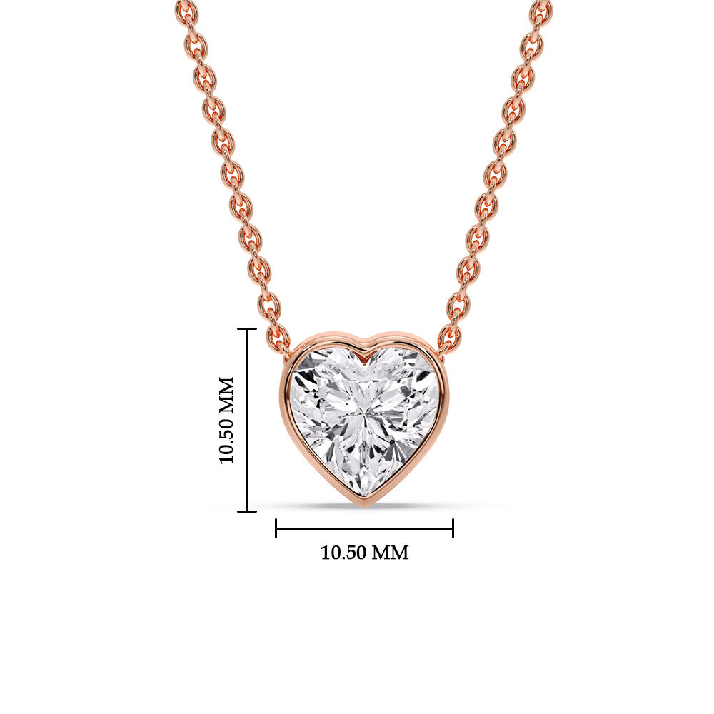 Solitaire Bezel Heart Shape Pendant