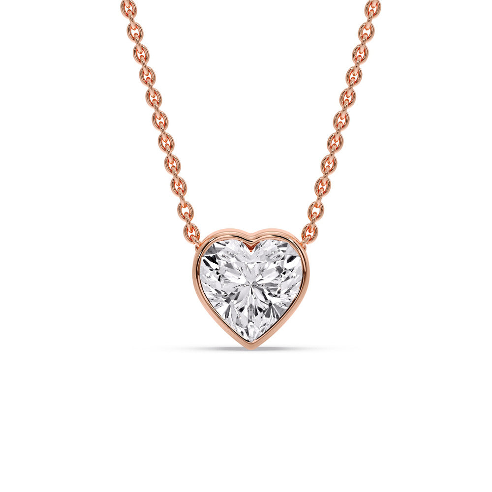 Solitaire Bezel Heart Shape Pendant