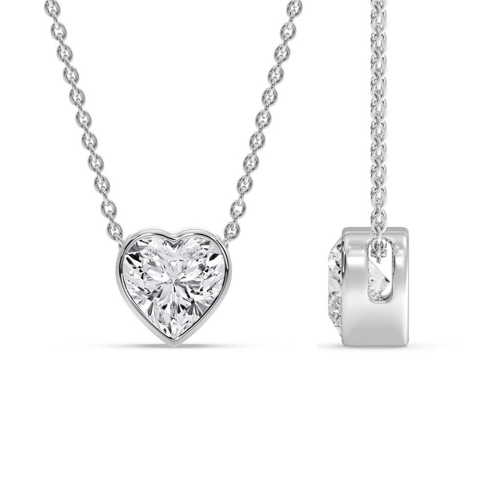 Solitaire Bezel Heart Shape Pendant