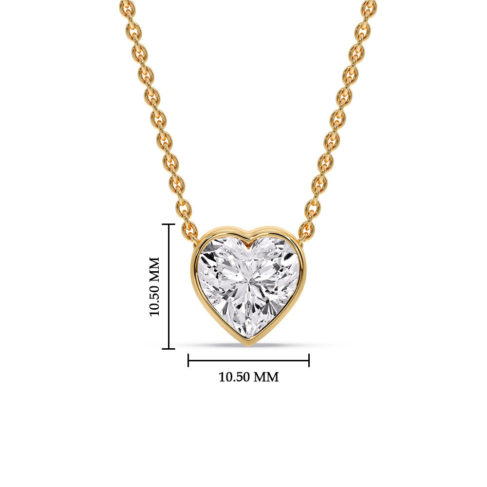 Solitaire Bezel Heart Shape Pendant