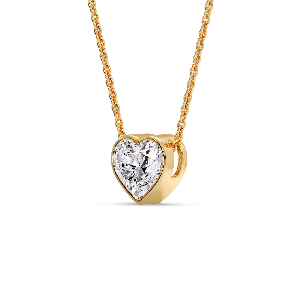 Solitaire Bezel Heart Shape Pendant