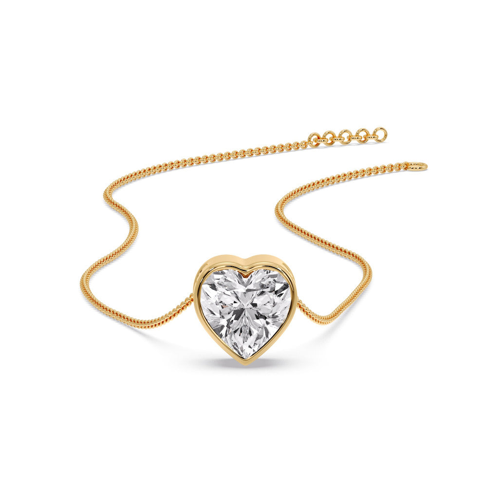 Solitaire Bezel Heart Shape Pendant