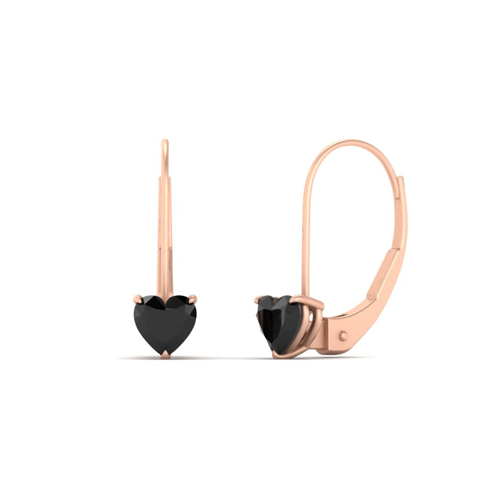 heart-black-diamond-solitaire-earrings-1-carat-leverback-in-rose-gold-FD-EAR9225HTGBLACK-1.00 CT-NL-RG