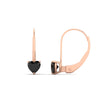 Load image into Gallery viewer, heart-black-diamond-solitaire-earrings-1-carat-leverback-in-rose-gold-FD-EAR9225HTGBLACK-1.00 CT-NL-RG