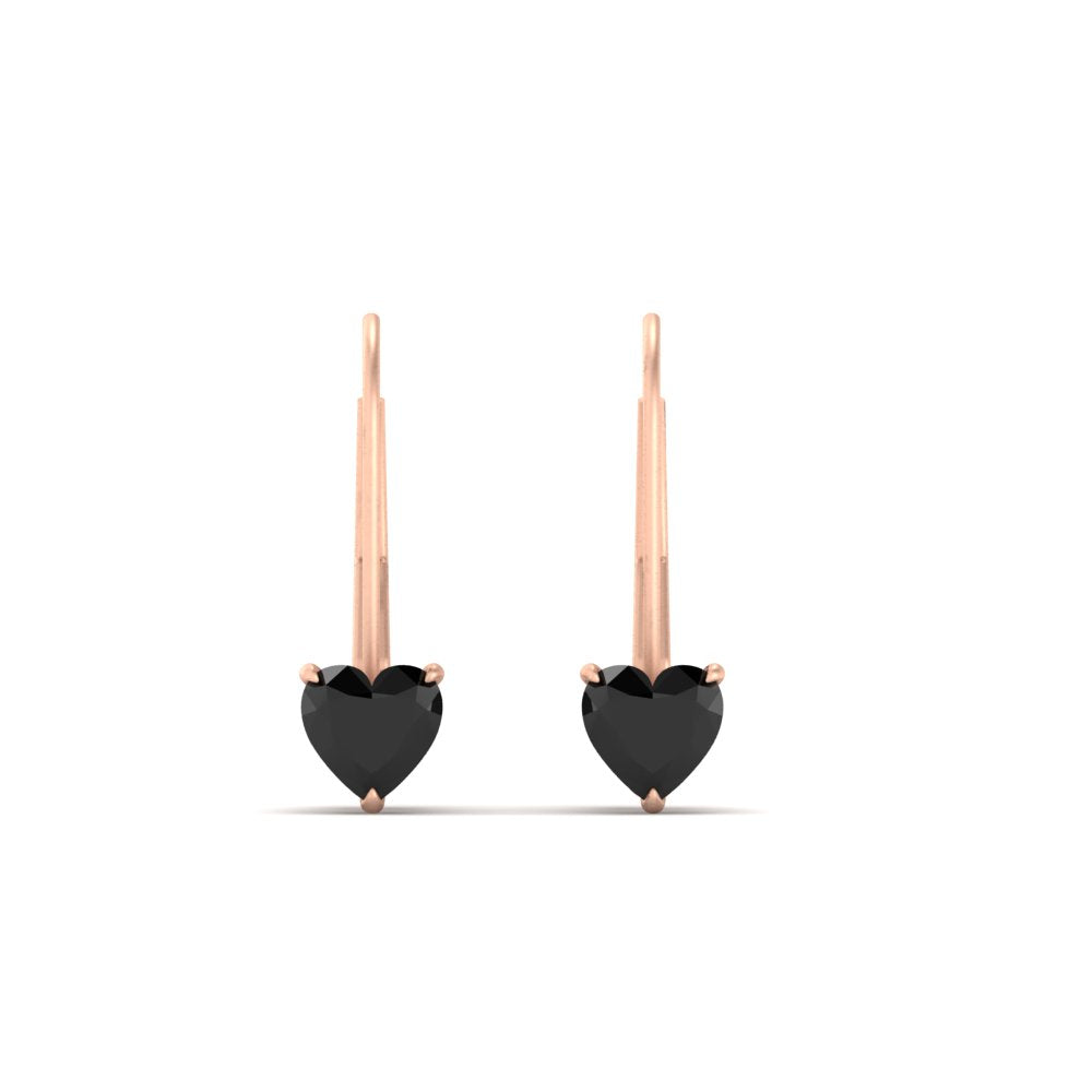 heart-black-diamond-solitaire-earrings-1-carat-leverback-in-rose-gold-FD-EAR9225HTGBLACK-1.00 CT-NL-RG