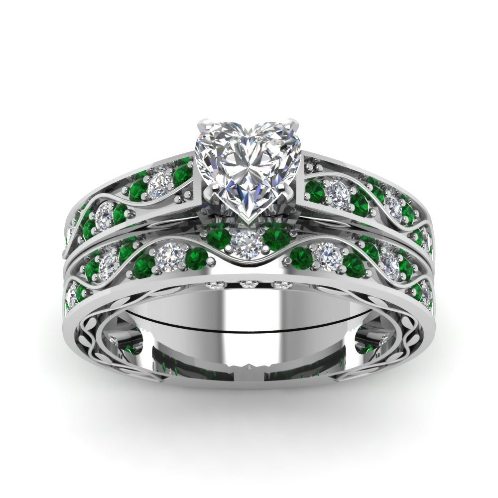 heart-cut-antique-filigree-wedding-ring-set-with-emerald-in-white-gold-FDENS3543HTGEMGRANGLE5-NL-WG