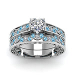 Load image into Gallery viewer, heart-cut-antique-filigree-wedding-ring-set-with-ice-blue-topaz-in-white-gold-FDENS3543HTGICBLTOANGLE5-NL-WG
