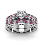 Load image into Gallery viewer, heart-cut-antique-filigree-wedding-ring-set-with-pink-sapphire-in-white-gold-FDENS3543HTGSADRPIANGLE5-NL-WG
