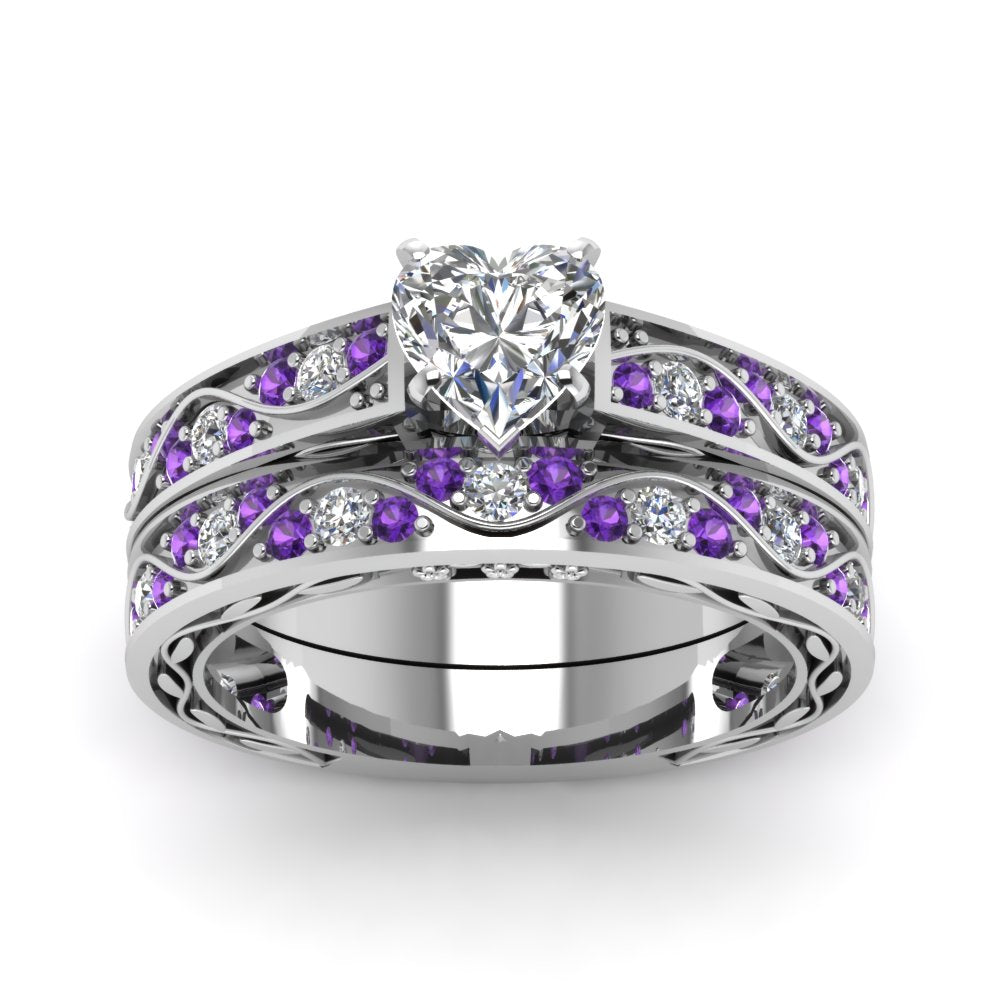 heart-cut-antique-filigree-wedding-ring-set-with-purple-amethyst-in-white-gold-FDENS3543HTGVITOANGLE5-NL-WG