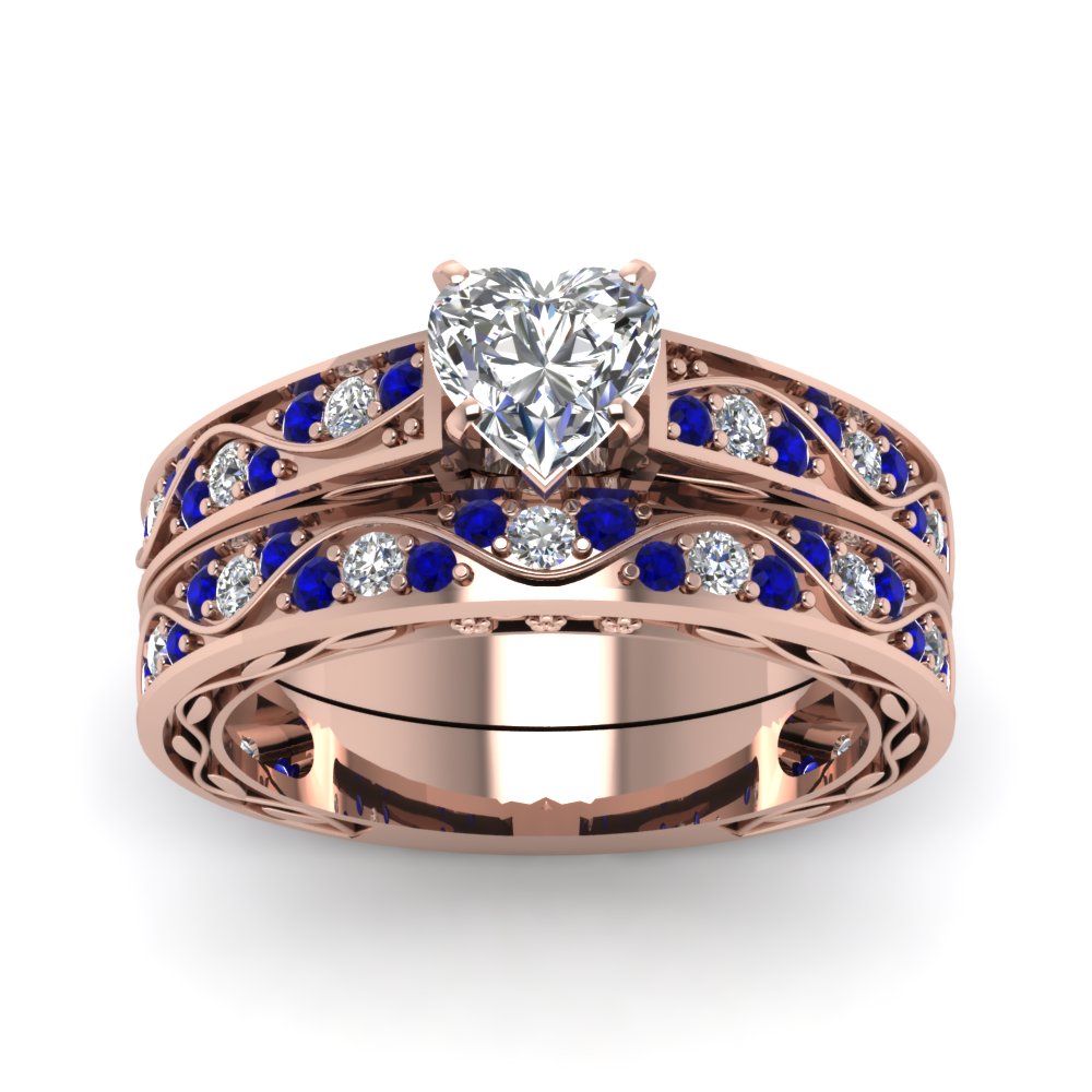 heart-cut-antique-filigree-wedding-ring-set-with-sapphire-in-rose-gold-FDENS3543HTGSABLANGLE5-NL-RG