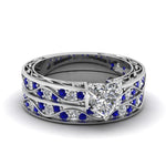 Load image into Gallery viewer, heart-cut-antique-filigree-wedding-ring-set-with-sapphire-in-white-gold-FDENS3543HTGSABL-NL-WG
