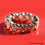 Load image into Gallery viewer, heart-diamond-bezel-eternity-ring-with-6-carat-6-carat-in-rose-gold-FD10573HT-0.50CT-3-NL-RG