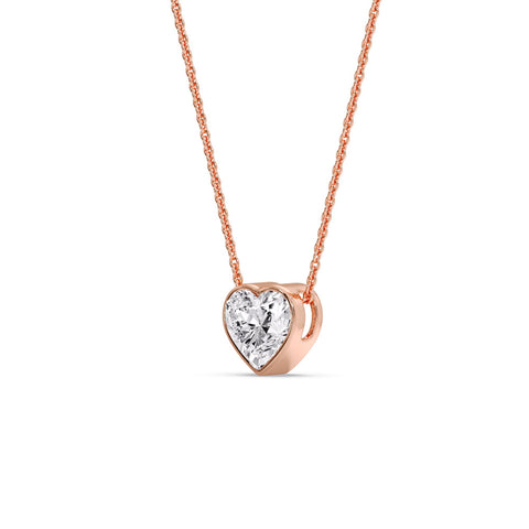 Solitaire Bezel Heart Shape Pendant
