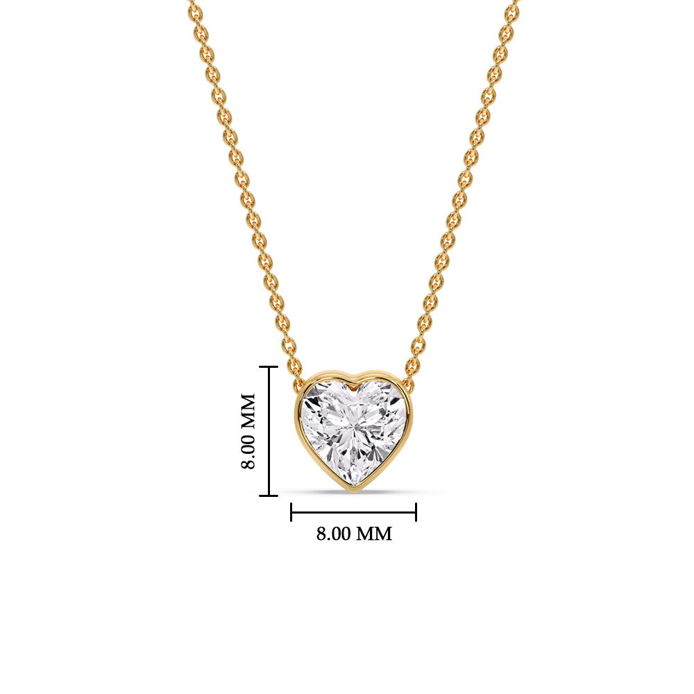 Solitaire Bezel Heart Shape Pendant