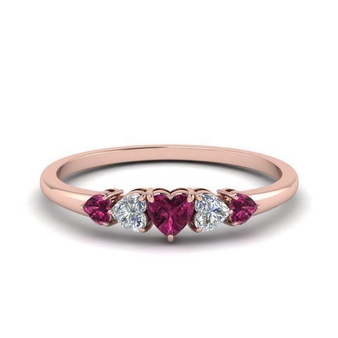 heart-diamond-graduated-5-stone-pink-sapphire-wedding-ring-in-rose-gold-FD8898GSADRPI-NL-RG