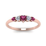Load image into Gallery viewer, heart-diamond-graduated-5-stone-pink-sapphire-wedding-ring-in-rose-gold-FD8898GSADRPI-NL-RG
