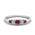 Thumbnail 20 - heart-diamond-graduated-5-stone-pink-sapphire-wedding-ring-in-white-gold-FD8898GSADRPI-NL-WG