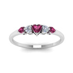 Load image into Gallery viewer, heart-diamond-graduated-5-stone-pink-sapphire-wedding-ring-in-white-gold-FD8898GSADRPI-NL-WG
