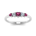 Thumbnail 21 - heart-diamond-graduated-5-stone-pink-sapphire-wedding-ring-in-white-gold-FD8898GSADRPI-NL-WG