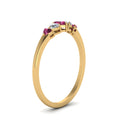 Thumbnail 29 - heart-diamond-graduated-5-stone-pink-sapphire-wedding-ring-in-yellow-gold-FD8898GSADRPIANGLE2-NL-YG