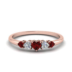 Load image into Gallery viewer, heart-diamond-graduated-5-stone-ruby-wedding-ring-in-rose-gold-FD8898GRUDR-NL-RG
