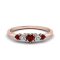 Thumbnail 34 - heart-diamond-graduated-5-stone-ruby-wedding-ring-in-rose-gold-FD8898GRUDR-NL-RG