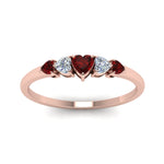 Load image into Gallery viewer, heart-diamond-graduated-5-stone-ruby-wedding-ring-in-rose-gold-FD8898GRUDR-NL-RG
