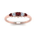 Thumbnail 35 - heart-diamond-graduated-5-stone-ruby-wedding-ring-in-rose-gold-FD8898GRUDR-NL-RG