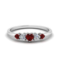 Thumbnail 30 - heart-diamond-graduated-5-stone-ruby-wedding-ring-in-white-gold-FD8898GRUDR-NL-WG