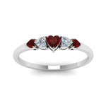Load image into Gallery viewer, heart-diamond-graduated-5-stone-ruby-wedding-ring-in-white-gold-FD8898GRUDR-NL-WG
