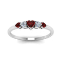 Thumbnail 31 - heart-diamond-graduated-5-stone-ruby-wedding-ring-in-white-gold-FD8898GRUDR-NL-WG