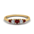 Thumbnail 37 - heart-diamond-graduated-5-stone-ruby-wedding-ring-in-yellow-gold-FD8898GRUDR-NL-YG