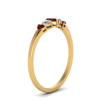 Load image into Gallery viewer, heart-diamond-graduated-5-stone-ruby-wedding-ring-in-yellow-gold-FD8898GRUDR-NL-YG
