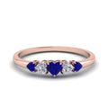 Thumbnail 14 - heart-diamond-graduated-5-stone-sapphire-wedding-ring-in-rose-gold-FD8898GSABL-NL-RG