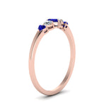 Load image into Gallery viewer, heart-diamond-graduated-5-stone-sapphire-wedding-ring-in-rose-gold-FD8898GSABL-NL-RG
