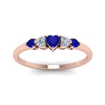 Load image into Gallery viewer, heart-diamond-graduated-5-stone-sapphire-wedding-ring-in-rose-gold-FD8898GSABL-NL-RG
