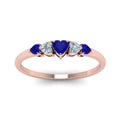 Thumbnail 15 - heart-diamond-graduated-5-stone-sapphire-wedding-ring-in-rose-gold-FD8898GSABL-NL-RG