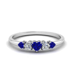 Load image into Gallery viewer, heart-diamond-graduated-5-stone-sapphire-wedding-ring-in-white-gold-FD8898GSABL-NL-WG
