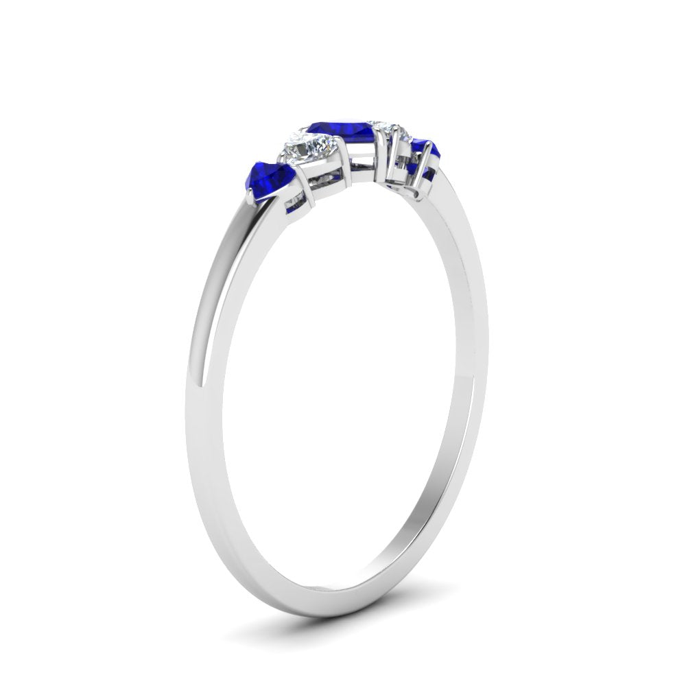 heart-diamond-graduated-5-stone-sapphire-wedding-ring-in-white-gold-FD8898GSABL-NL-WG