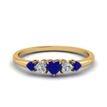 Load image into Gallery viewer, heart-diamond-graduated-5-stone-sapphire-wedding-ring-in-yellow-gold-FD8898GSABL-NL-YG

