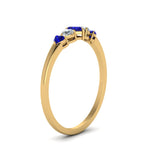 Load image into Gallery viewer, heart-diamond-graduated-5-stone-sapphire-wedding-ring-in-yellow-gold-FD8898GSABL-NL-YG
