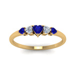 Load image into Gallery viewer, heart-diamond-graduated-5-stone-sapphire-wedding-ring-in-yellow-gold-FD8898GSABL-NL-YG
