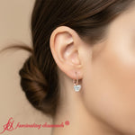 Load image into Gallery viewer, heart-diamond-solitaire-earrings-1-carat-leverback-in-rose-gold-FD-EAR9225HT-model-1
