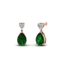 Thumbnail 38 - heart-diamond-stud-teardrop-emerald-earring-in-rose-gold-FDEAR8989GEMGRANGLE1-NL-RG