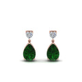 Thumbnail 36 - heart-diamond-stud-teardrop-emerald-earring-in-rose-gold-FDEAR8989GEMGRANGLE1-NL-RG
