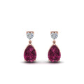 Thumbnail 25 - heart-diamond-stud-teardrop-pink-sapphire-earring-in-rose-gold-FDEAR8989GSADRPIANGLE1-NL-RG