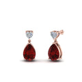 Thumbnail 50 - heart-diamond-stud-teardrop-ruby-earring-in-rose-gold-FDEAR8989GRUDRANGLE1-NL-RG