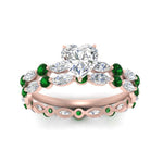 Load image into Gallery viewer, heart-emerald-floating-marquise-accent-ring-with-eternity-wedding-band-in-rose-gold-FDEWB9398HTGEMGRANGLE5-NL-RG.jpg?v=1758802082
