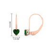 Load image into Gallery viewer, heart-emerald-solitaire-earrings-1-carat-leverback-in-rose-gold-FD-EAR9225HTGEMGR-1.00 CT-NL-RG